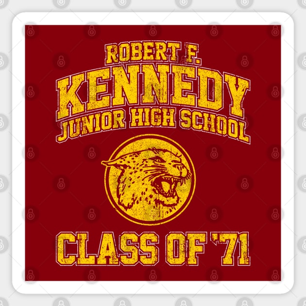 Robert F Kennedy Junior High School Class of 71 - Wonder Years Sticker by huckblade